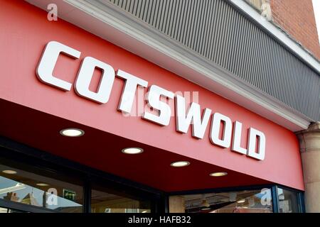Cotswold outdoor shop sign, Chester, Cheshire, UK Stock Photo