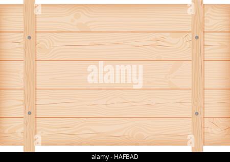 Wooden shipping box with knots,cracks and nails vector illustration Stock Vector