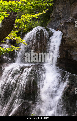 Cascada de la Cueva waterfall in Ordesa valley Pyrenees Huesca Spain Arazas river Stock Photo