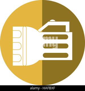lantern light tool element camping yellow circle shadow Stock Vector