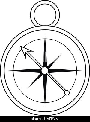 outline compass location element camping Stock Vector