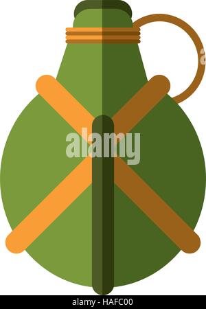 water green canteen equipment camping Stock Vector
