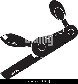 pictogram knife multi-tool army camping Stock Vector
