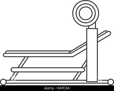 outline brench press with weight barbell sport Stock Vector