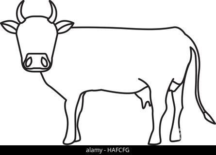 Line drawing of cow and calf Stock Photo: 32482420 - Alamy