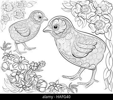 Hand drawn ink pattern. Coloring book for adult merry christmas Stock Vector