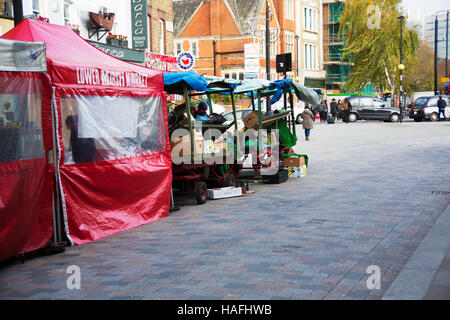 Fresh fruit and vegetables stalls in Lower Marsh market just around the corner from Waterloo station in Lambeth, London Stock Photo