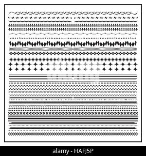 Vintage line border set and design element Stock Vector