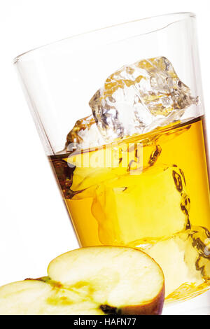 Apple juice with ice-cubes Stock Photo