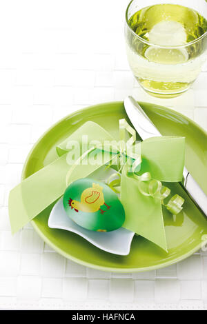 Easter table setting Stock Photo
