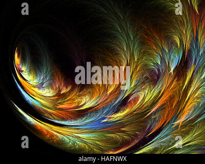 Abstract fractal computer-generated image. background with the of multi-colored feathers Stock Photo