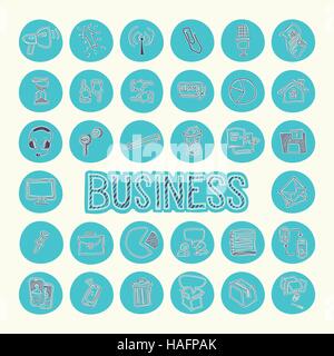 Drawing icons. Business Strategy Stock Vector