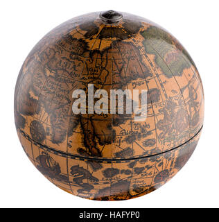 Vintage wooden terrestrial globe Stock Photo