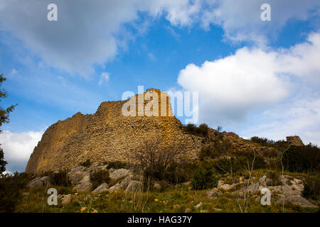 Chateau de Padern, Padern, Aude, France Stock Photo