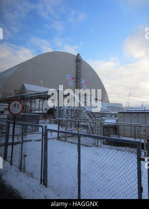Chernobyl, Ukraine. 29th Nov, 2016. A general view shows a New Safe ...