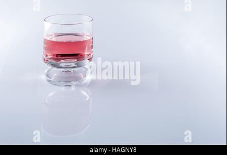 Isolated rosè wine in stemmed glasses on white background with copy space Stock Photo