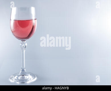 Isolated Pink wine in stemmed glasses on white background with copy space Stock Photo