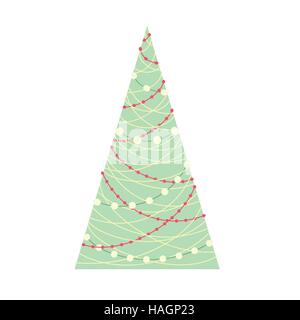 Stylized Christmas tree with on white background Stock Vector
