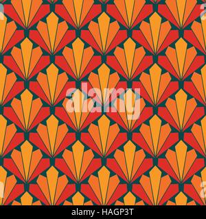 Seamless colorful fan scales repeating pattern Stock Vector