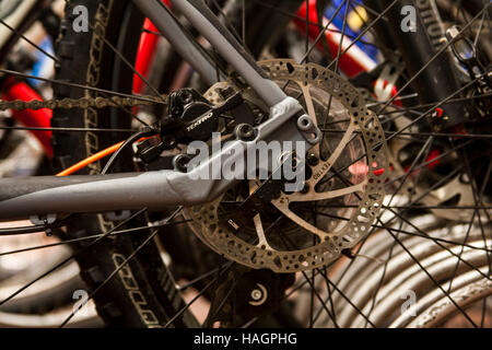 Bike shop fantasy, going around on simple details and enjoying the grace of this wonderful sport. Love and bicycles go along. Stock Photo
