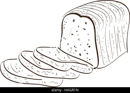 Isolated retro hand drawn bread, Vector illustration Stock Vector