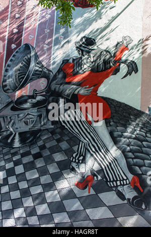 Tango mural in San Telmo. Buenos Aires, Argentina. Stock Photo