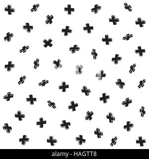 Pattern seamless simple background. Fashion 80-90s. Black and white texture Stock Vector
