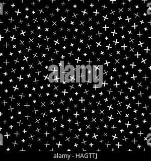 Pattern seamless simple background. Fashion 80-90s. Black and white texture Stock Vector