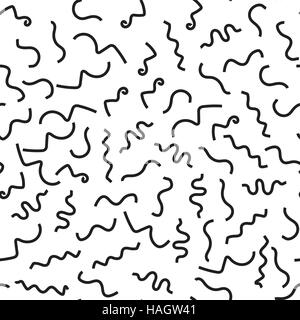 Abstract geometric minimal seamless pattern. Background with chaotic shapes and lines. Hand drawn doodles Stock Vector