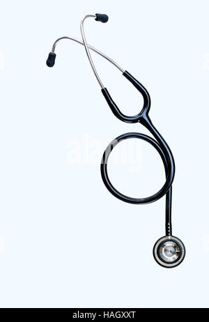Black stethoscope isolated on white Stock Photo