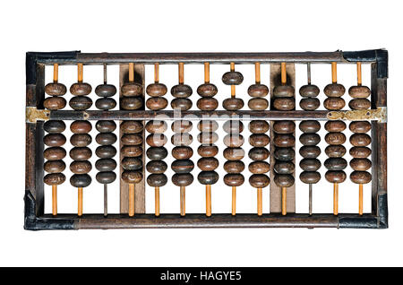 Vintage abacus  isolated on white background. Stock Photo