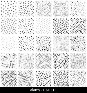 Big ollection of swatches memphis patterns seamless. Fashion 80-90s. Black and white fashion textures Stock Vector