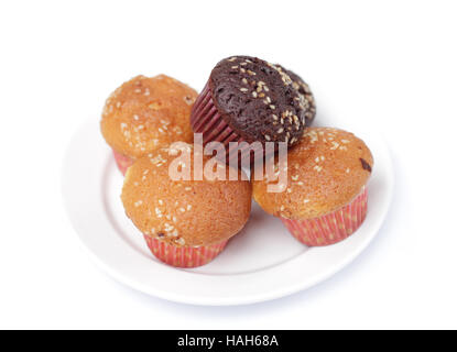 These cupcakes isolated on the white background. Stock Photo
