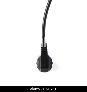Black electric computer cable isolated over white background Stock Photo