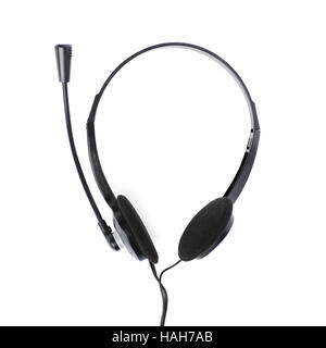 Computer headset with a microphone isolated over white background Stock Photo