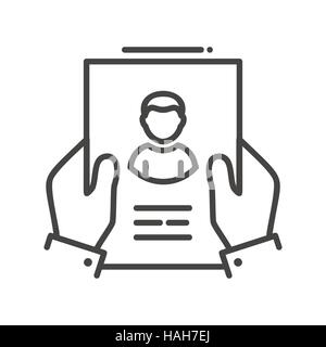 Resume - line design single isolated icon Stock Vector