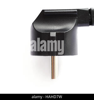 Black electric computer cable isolated over white background Stock Photo