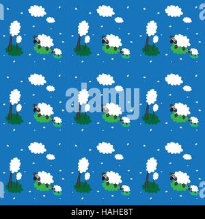 The vision of the sheep about  the world Stock Vector