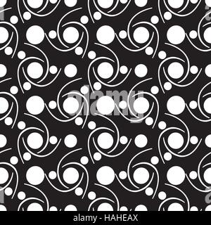 pattern of fragments of atoms(black and white) Stock Vector