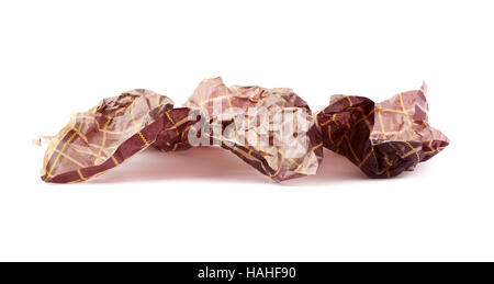 Crumpled paper isolated over white background Stock Photo