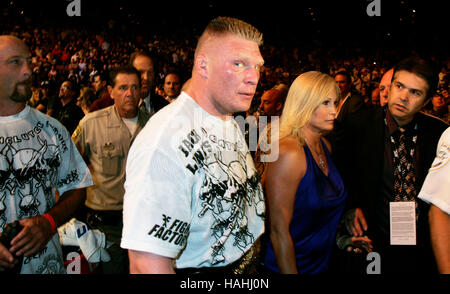 Brock Lesnar after his victory over Frank Mir at UFC 100 at the Mandalay Bay Events Center on July 11, 2009 in Las Vegas, Nevada. Francis Specker Stock Photo