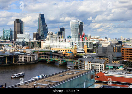 View of the City from the viewing gallery of Tate Modern, Bankside, London, UK Stock Photo