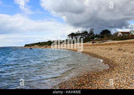 Looking west along the shingle beach at Ringstead Bay, Dorset, England, UK Stock Photo