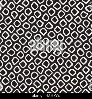 Vector Seamless Black and White Hand Drawn Circles Pattern Stock Vector