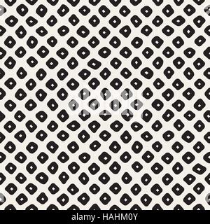 Vector Seamless Black and White Hand Drawn Circles Pattern Stock Vector