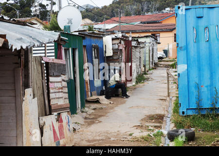 A street scene, Imizamo Yethu township, Cape Town, South Africa Stock Photo