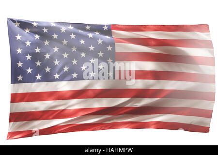 Closeup of American flag on plain background Stock Photo