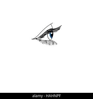 Vector drawing of the eye on a white background Stock Vector