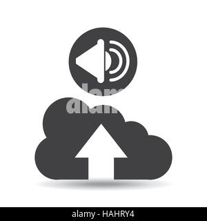 upload cloud sound speaker vector illustration eps 10 Stock Vector