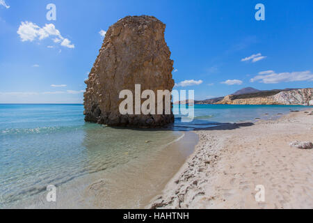 Sea beach in Milos island, Greece, Aegean sea. Stock Photo